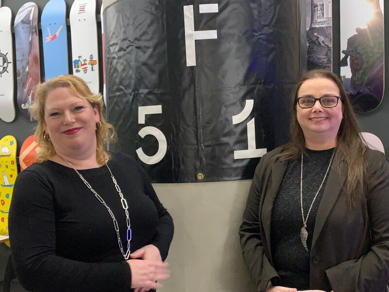 Tracy attending the Folkestone Film Festival with actress and filmmaker Helen Walling-Richards.