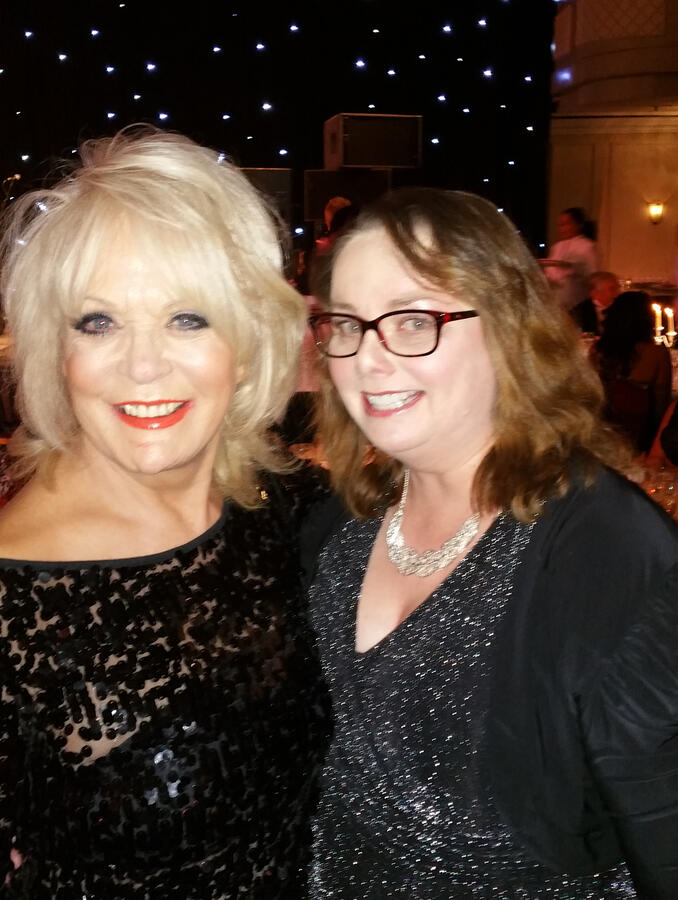 Tracy with Sherrie Hewson at the Water Rats Ball.