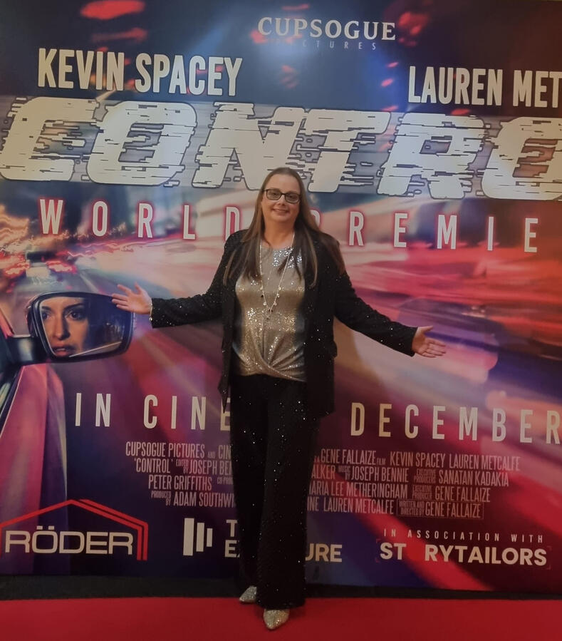 Tracy at the premiere of Control, a film by Gene Fallaize.